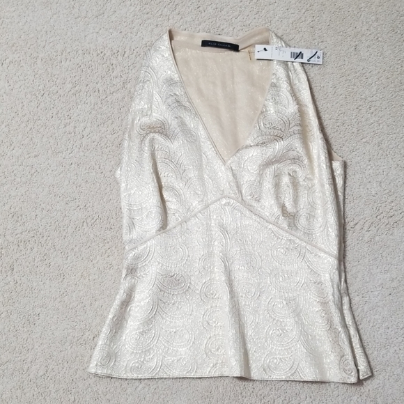 Tahari Silk Metallic Top - Picture 2 of 7
